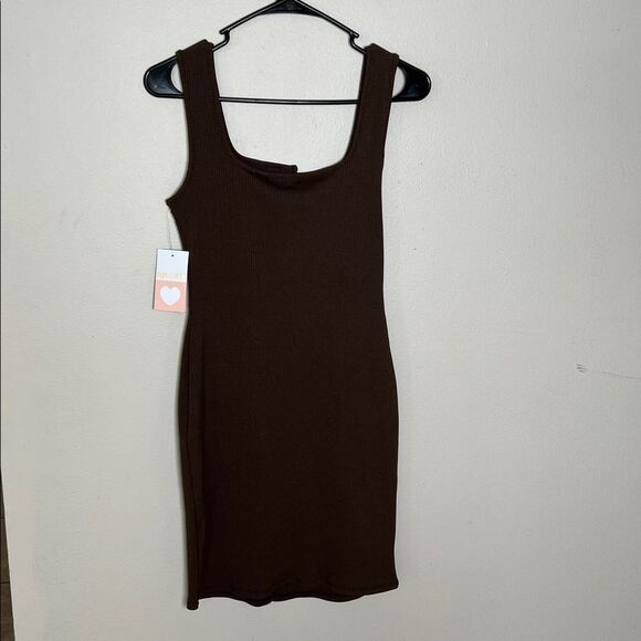 Popular 21 Ribbed Knit Tank Bodycon Dress Medium - Picture 3 of 12